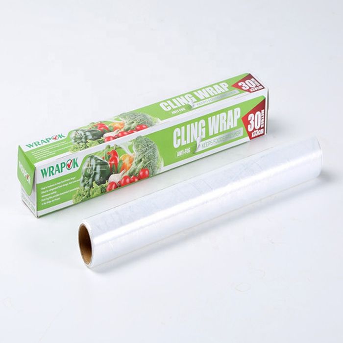 household use PE cling film / commercial use 300m cling film wrap with slider cutter